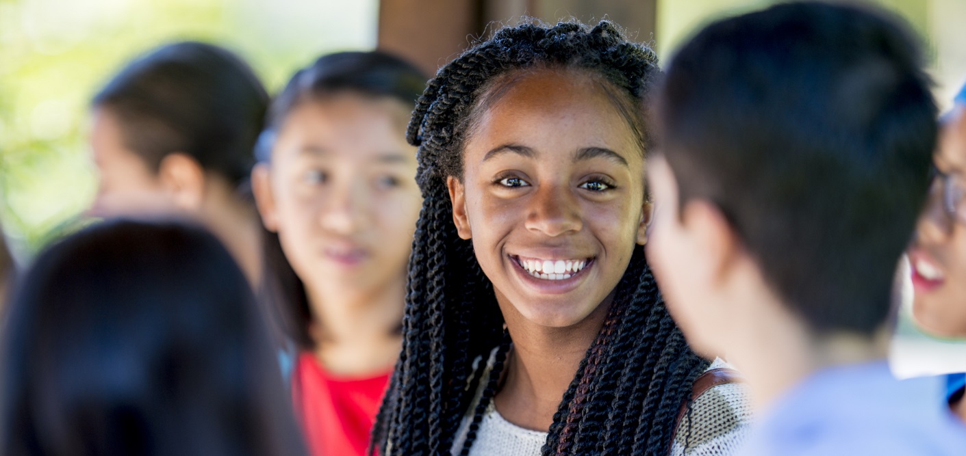 smiling middle school girl