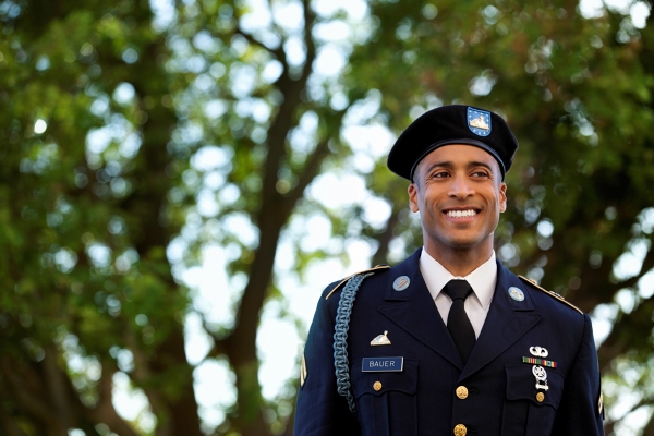 military male smiling