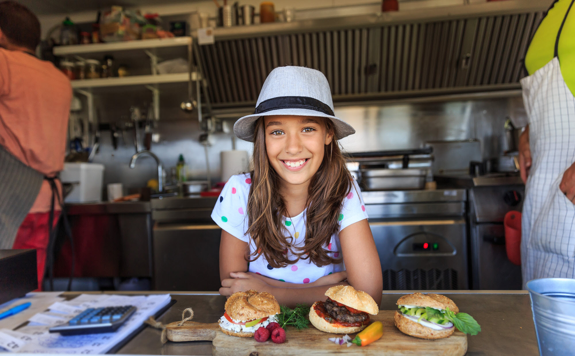 girl entrepreneur in a kitchen