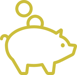 yellow piggy bank