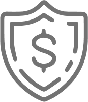 gray shield with money symbol
