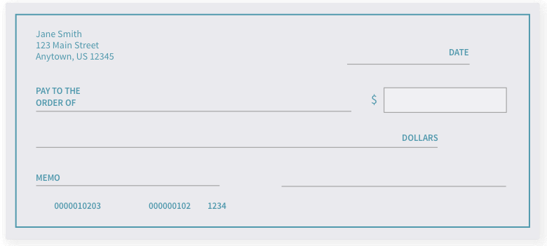 image of a blank check