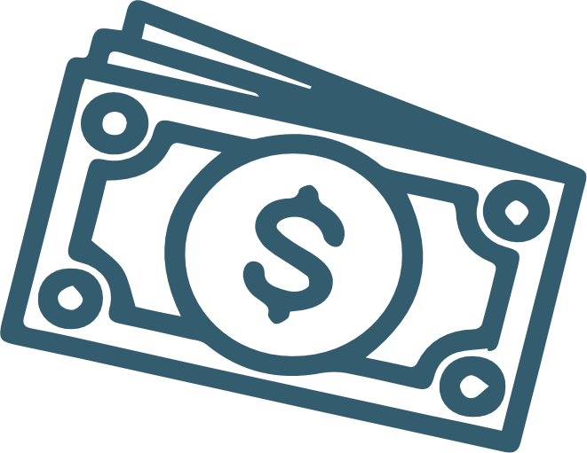 icono de billetes de dólar