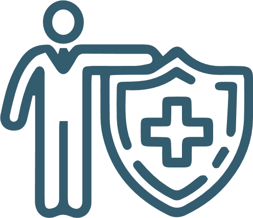 person with medical symbol icon for health insurance