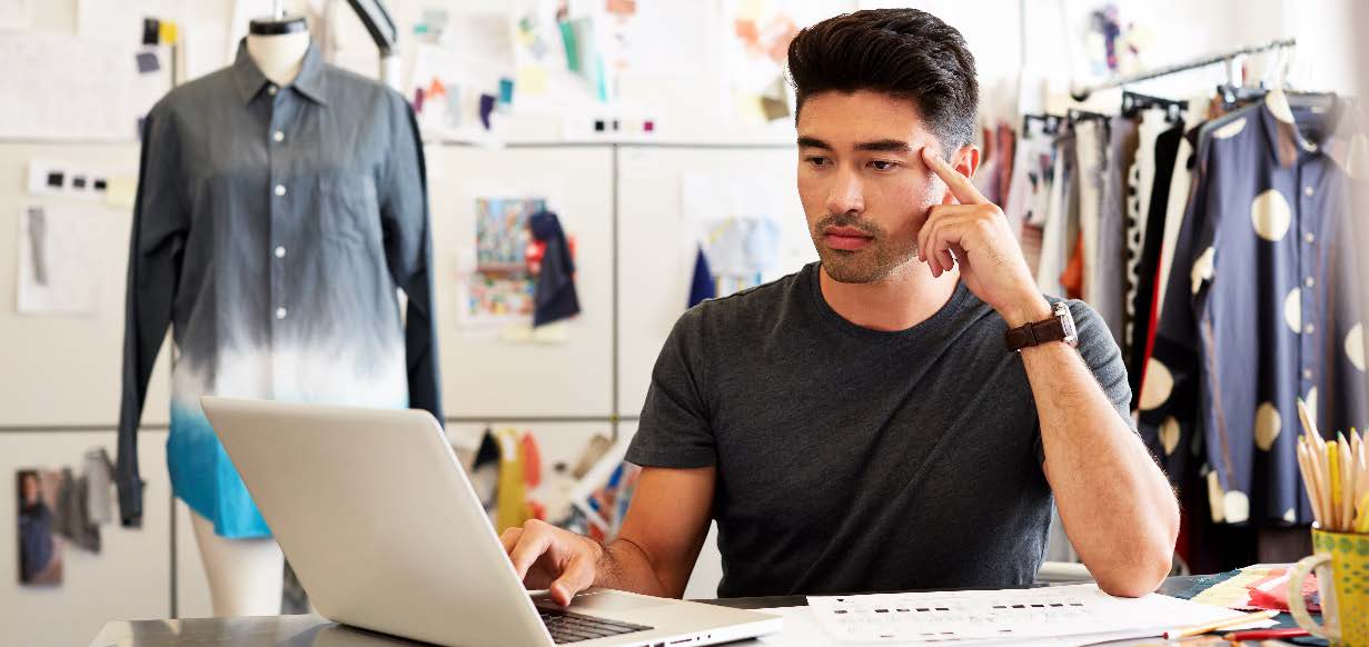 Man looking at laptop